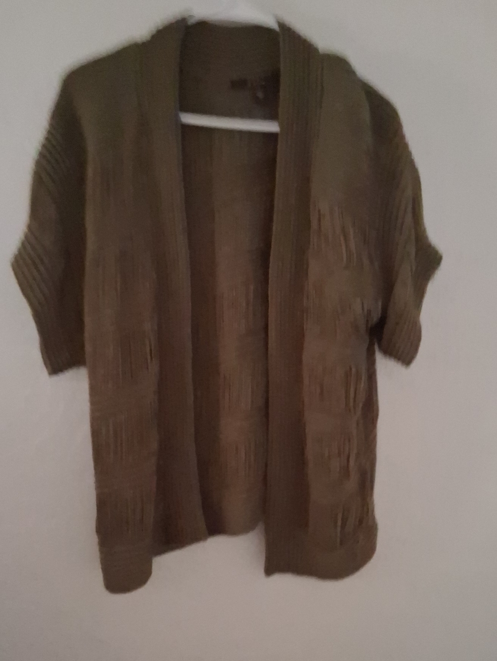 Fever Olive Green Open-Front Short-Sleeve Cardigan